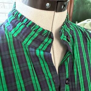 VINEYARD VINES Plaid ruffle blouse